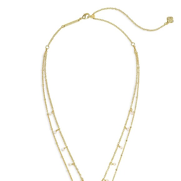 Kendra Scott Elisa Pearl & Drusy Stone Adjustable Layered Necklace/NWT - Picture 4 of 14